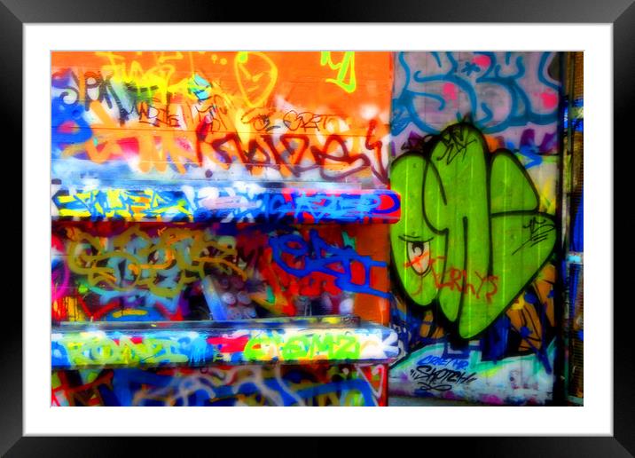 Southbank Skate Park Graffiti London Framed Mounted Print by Andy Evans Photos