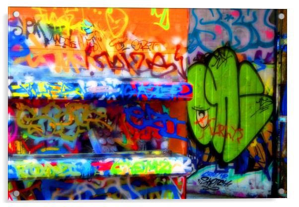 Southbank Skate Park Graffiti London Acrylic by Andy Evans Photos