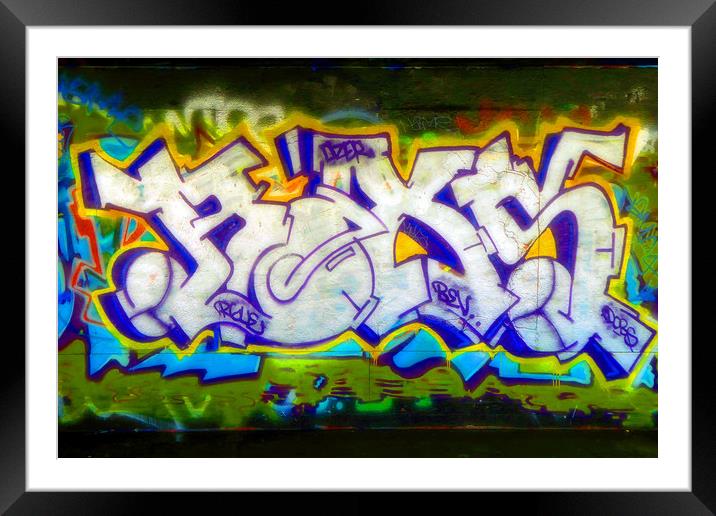 Graffiti street art Southbank London  Framed Mounted Print by Andy Evans Photos