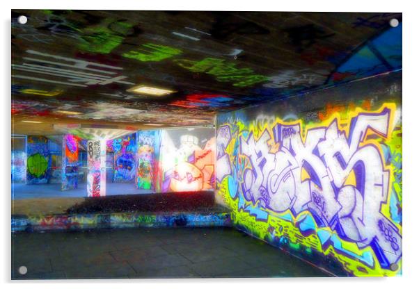 Graffiti street art Southbank London Acrylic by Andy Evans Photos