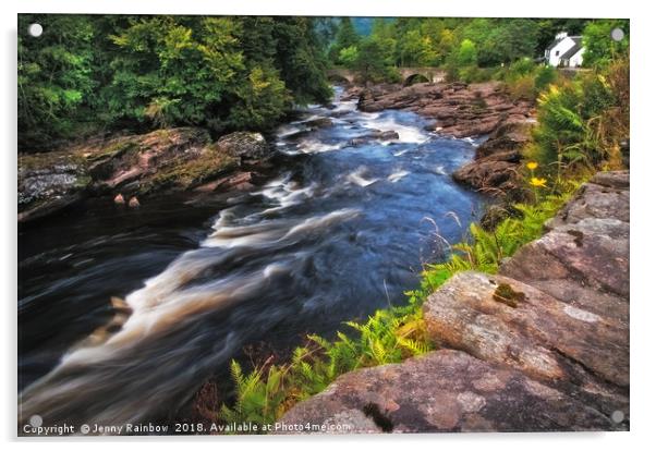 Dark Wild Waters. Highlands, Scotland Acrylic by Jenny Rainbow