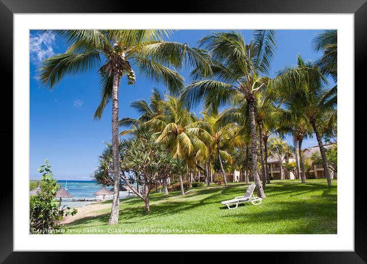 Tropical Beach I. Mauritius Framed Mounted Print by Jenny Rainbow