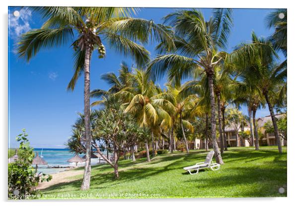 Tropical Beach I. Mauritius Acrylic by Jenny Rainbow