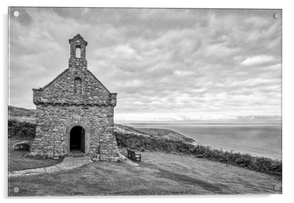 St Nons Retreat Chapel, Pembrokeshire, Wales, UK Acrylic by Mark Llewellyn