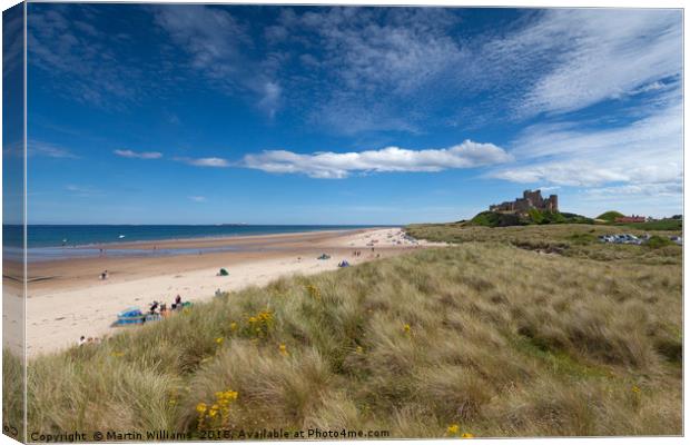 Bamburgh Castle, Northumberland Canvas Print by Martin Williams