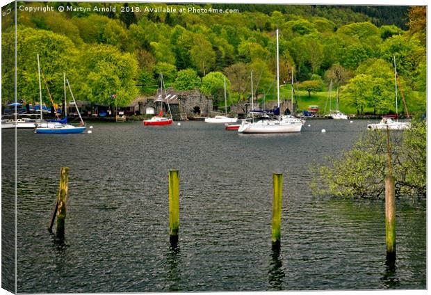 Boats on Lake WIndermere Canvas Print by Martyn Arnold