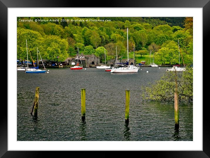 Boats on Lake WIndermere Framed Mounted Print by Martyn Arnold