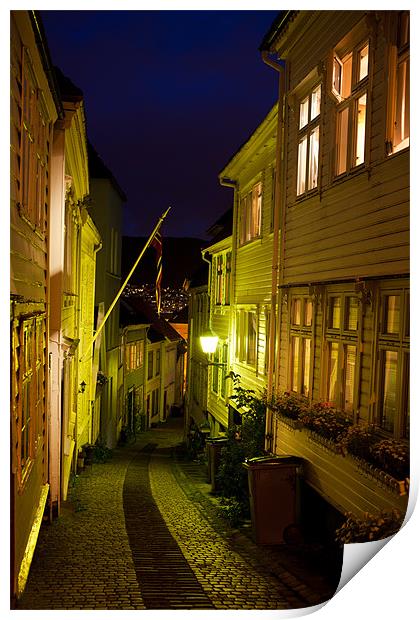 Blaue Stunde am Hafen Print by Thomas Schaeffer