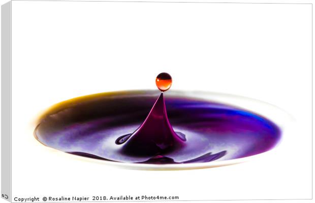 Purple water drop abstract Canvas Print by Rosaline Napier