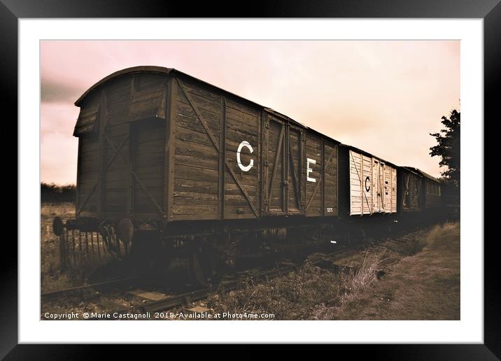 Old Railway Wagons Framed Mounted Print by Marie Castagnoli