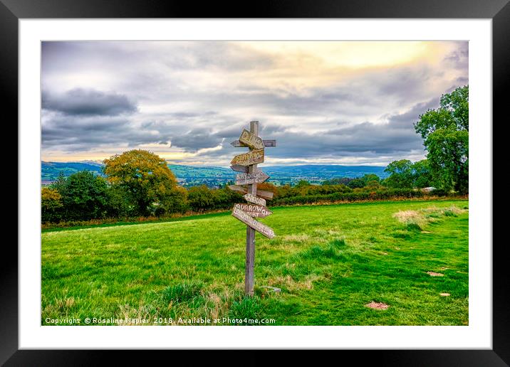 Shropshire Way signpost Framed Mounted Print by Rosaline Napier