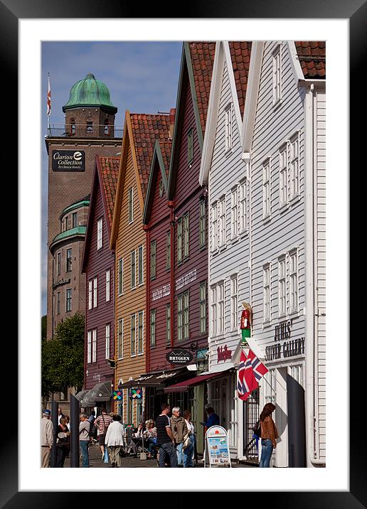 Brygge Bergen Framed Mounted Print by Thomas Schaeffer