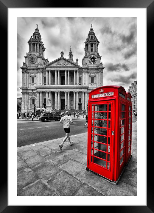 Red Telephone Boxes Outside St Paul's Framed Mounted Print by Jason Connolly