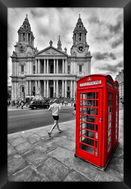Red Telephone Boxes Outside St Paul's Framed Print by Jason Connolly