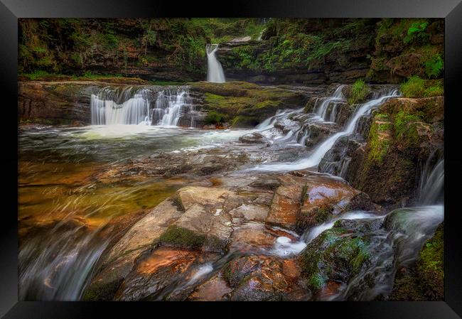 Waterfall country South Wales Framed Print by Leighton Collins