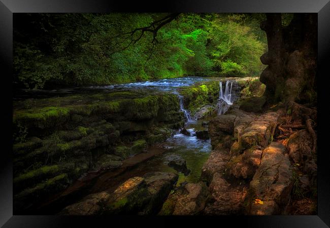 The gully at Sgwd y Pannwr Framed Print by Leighton Collins