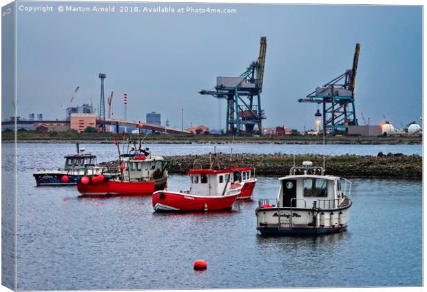 Evening at Paddy's Hole, South Gare, Redcar Canvas Print by Martyn Arnold