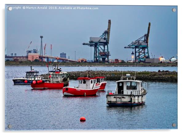 Evening at Paddy's Hole, South Gare, Redcar Acrylic by Martyn Arnold