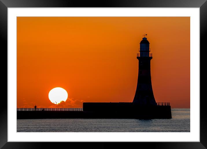 Roker Pier Sunrise Framed Mounted Print by Oxon Images