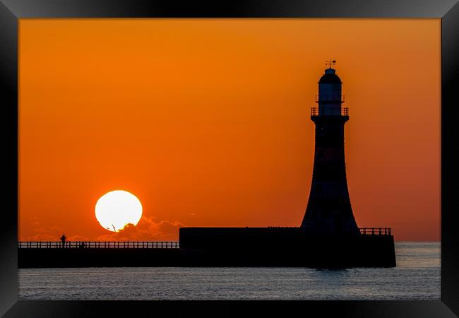 Roker Pier Sunrise Framed Print by Oxon Images