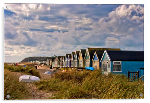 Beach huts Hengistbury Head Dorset Acrylic by Andy Evans Photos