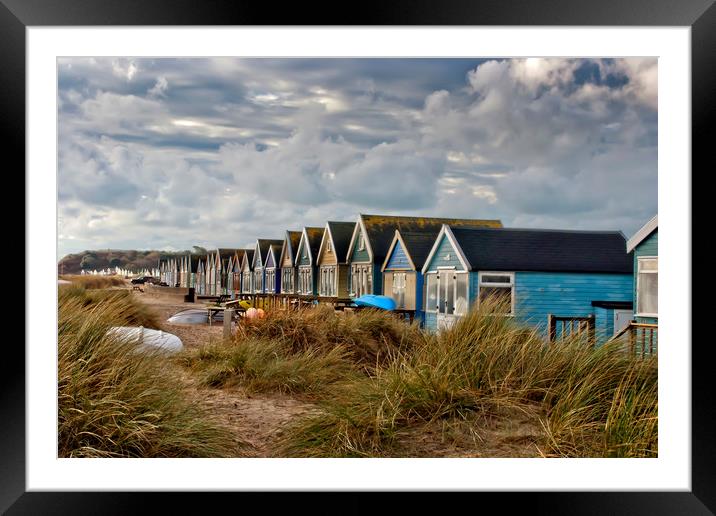 Beach huts Hengistbury Head Dorset Framed Mounted Print by Andy Evans Photos