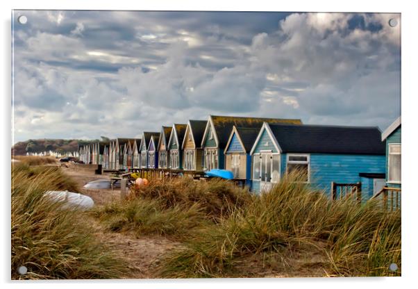 Beach huts Hengistbury Head Dorset Acrylic by Andy Evans Photos