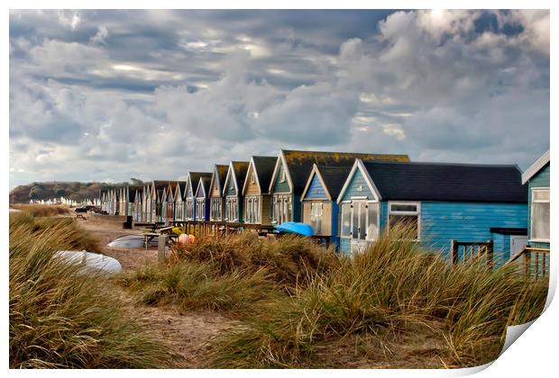 Beach huts Hengistbury Head Dorset Print by Andy Evans Photos