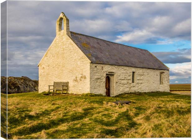 St Cwyfan's Church. Anglesey. Canvas Print by Colin Allen