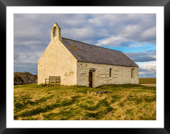 St Cwyfan's Church. Anglesey. Framed Mounted Print by Colin Allen