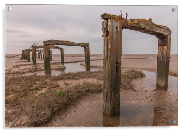 Snettisham pier Norfolk Acrylic by Graeme Taplin Landscape Photography