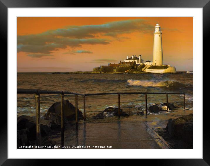 St Marys Lighthouse Whitley Bay Framed Mounted Print by Kevin Maughan