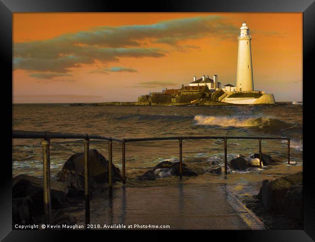 St Marys Lighthouse Whitley Bay Framed Print by Kevin Maughan
