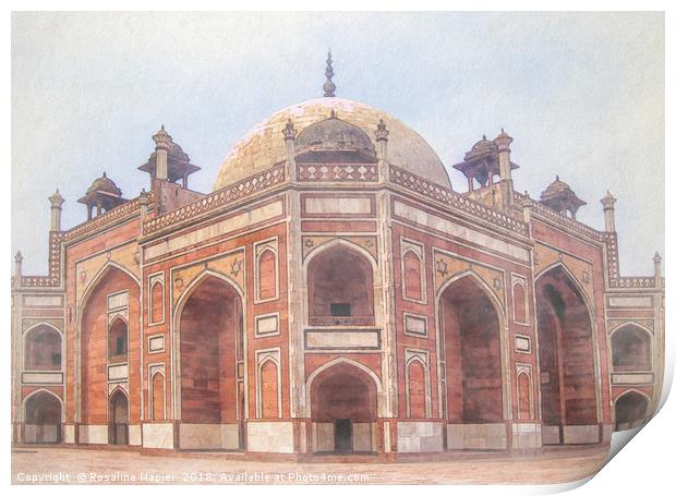 Humayans Tomb Delhi Watercolour Print by Rosaline Napier