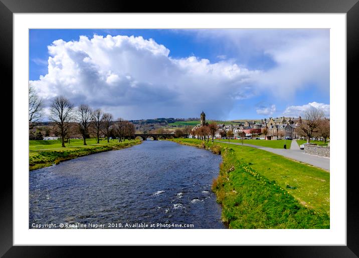 River Tweed Peebles Framed Mounted Print by Rosaline Napier