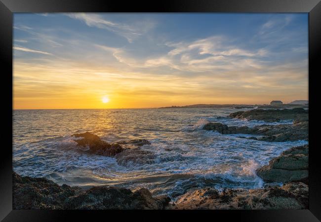 Golden hour from Elie Beach Framed Print by Miles Gray