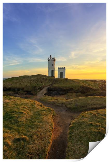 Elie Lighthouse at Sunset Print by Miles Gray