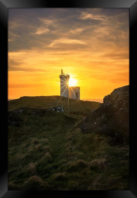 A burst of light over Elie Lighthouse, East Neuk Framed Print by Miles Gray