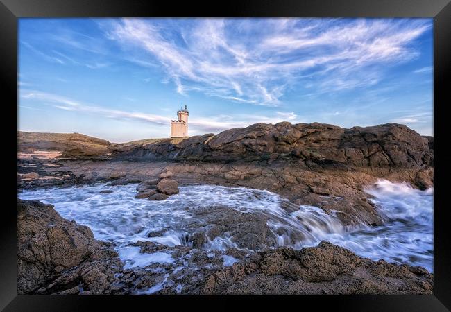 Elie Lighthouse from the Rocks Framed Print by Miles Gray