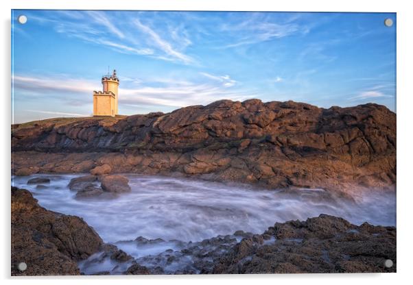 Long Exposure at Elie Lighthouse Acrylic by Miles Gray