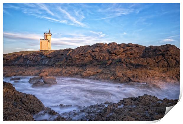 Long Exposure at Elie Lighthouse Print by Miles Gray