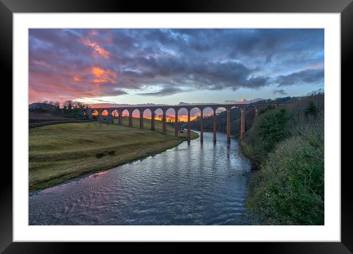 Sunset over the River Tweed Framed Mounted Print by Miles Gray