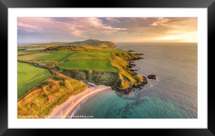 'Llyn Peninsula: Spectacular Aerial Perspective' Framed Mounted Print by Catchavista 