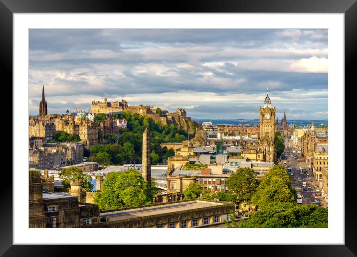 The Edinburgh Skyline from Calton Hill Framed Mounted Print by Miles Gray
