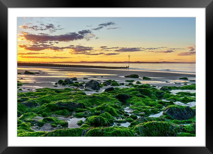 Portobello beach at Sunset Framed Mounted Print by Miles Gray