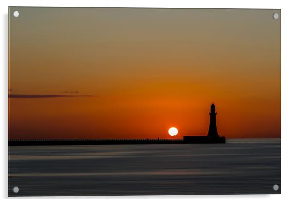 Sunrise on Roker Pier Acrylic by Oxon Images