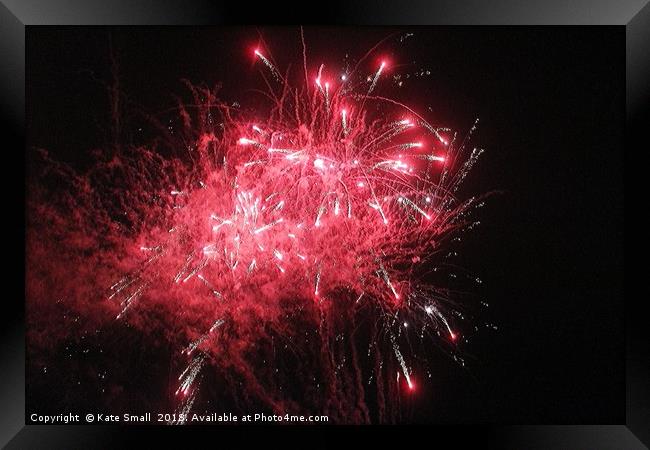 Firework in red Framed Print by Kate Small