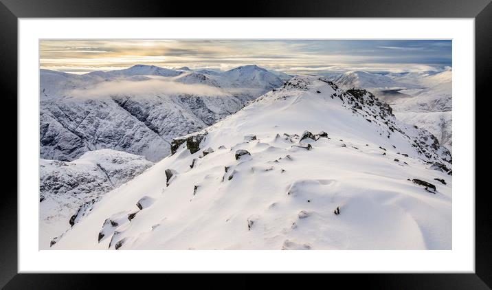 Glencoe mountains in WInter Framed Mounted Print by George Robertson
