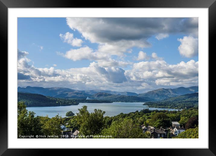 Lake Windermere from Biskey Howe Lake District Framed Mounted Print by Nick Jenkins