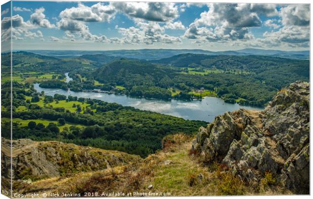 Lake Windermere from Gummers How Lake District Canvas Print by Nick Jenkins